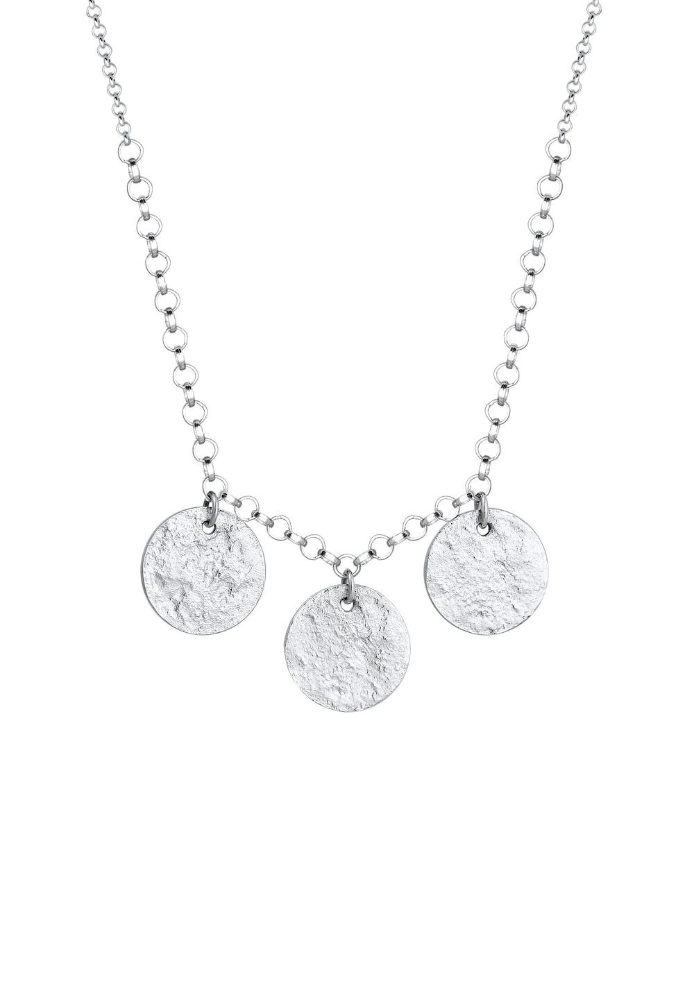 Elli Elli Elli Halsketting dames collier met drie munten hanger verguld in 925 sterling zilver Kettingen Dames