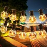 Merkloos Lichtsnoer - Buiten - 15M G40 - LED - Festoen verlichting - Lichtslingers - 25+1 E12 Lampen - IP45 Waterdicht - Fairy Lights - Tuin Patio - Bomen - Home Party Decoratie - Warm Wit 2700K