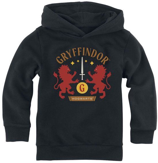 Harry Potter Gryffindor Unisex Trui met capuchon - Zwart - Maat 98