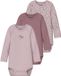 NAME IT NBFBODY 3P VIOLETFLOWER NOOS - Baby - Bodies - Lange mouw - Gebloemd - Vrouwen - 98