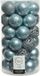 Decoris Kerstballen - 37 stuks - kunststof - lichtblauw - 6 cm