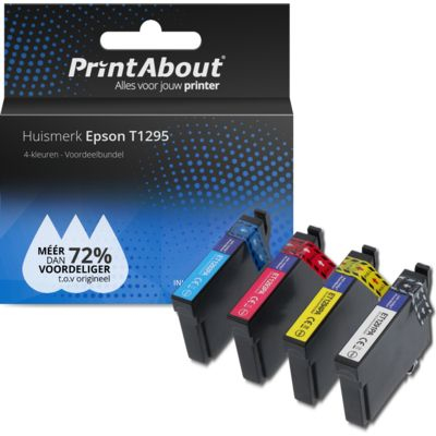 PrintAbout Huismerk Epson T1295 Inktcartridge 4-kleuren Voordeelbundel