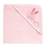 Chicco Handdoek met capuchon, van zachte badstof, met een zacht geborduurd konijn, hoogwaardige materialen, 100% puur katoen, 0 maanden+, roze