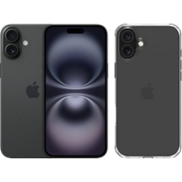 Apple iPhone 16 Plus 128GB Zwart + BlueBuilt Back Cover