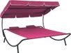 Prolenta Maison Exclusive - Ligbed met zonnedak en kussen, roze