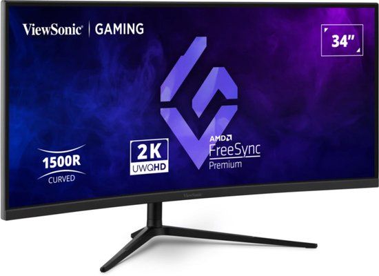 Viewsonic VX3418C-2K computer monitor 86,4 cm (34") 3440 x 1440 Pixels UltraWide Quad HD Zwart