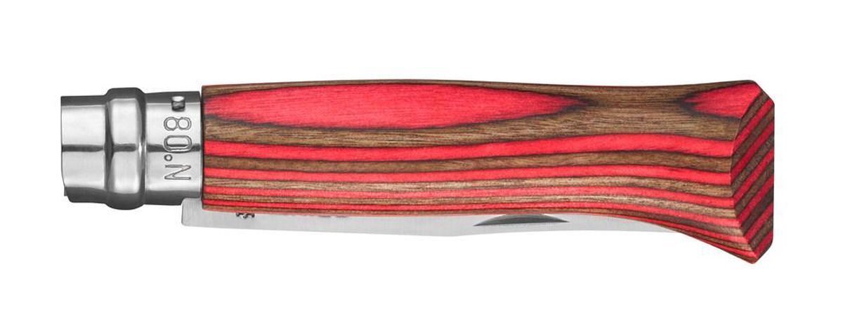 Opinel Unisex – Volwassenen No 08 zakmes, rood, 19,5 cm, 254577