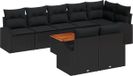 vidaXL - Tuinbank - Set - 9 - st - Zwart - poly - rattan