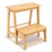 BUDDLEY Escabeau Pliant - Bambou - Escabeau de cuisine 2 marches Pliant - Tabouret pliant Bois