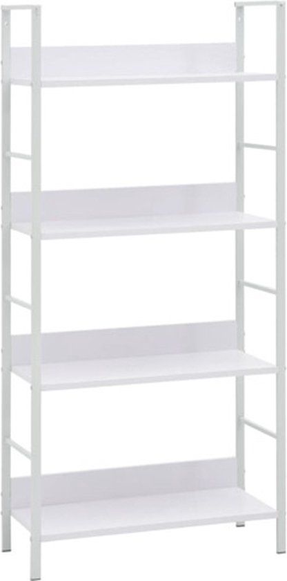 vidaXL Boekenkast met 4 schappen - bewerkt hout - wit