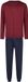Phil & Co Heren Pyjama Set Lang Effen Rood/Blauw - Maat XXL