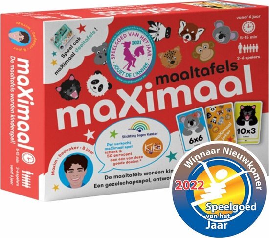 Maximal Maximaal Maaltafels (keersommen) gezelschapsspel | De maaltafels worden kinderspel | vanaf 6 jaar