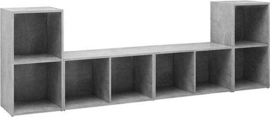 VidaXL TV-meubel 4 stuks, 72x35x36,5 cm, Bewerkt Hout, Betongrijs