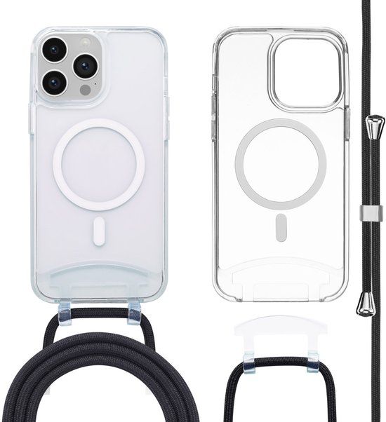 imoshion Hoesje - Geschikt voor iPhone 14 Pro Max - Geschikt voor MagSafe Backcover met afneembaar koord - Transparant