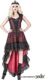Sinister Gothic Gothic Dress Dames Midi-jurk - zwart/rood - M