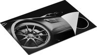 Chefcare Inductie Beschermer Moderne Sportwagen Auto - Zwart Wit - 75x50 cm - Inductie Mat