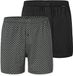 Schiesser Boxershorts set van 2 jersey effen patroon papier vliegtuig bruin - Boxershorts multipacks Heren Onderbroek - zwart