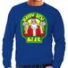 Bellatio Decorations Foute Kersttrui / sweater - oud en nieuw / nieuwjaar trui - happy new beer / bier - blauw voor heren - kerstkleding / kerst outfit S