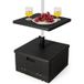 Coast Base de parasol gonflable 80 kg avec plateau et roues 53x53x45 cm Noir