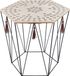 Atmosphera Bijzettafel Kumi Etnik draadmand 8 hoekig met flosjes - zwart - salontafel - D. 43 x H. 40 cm