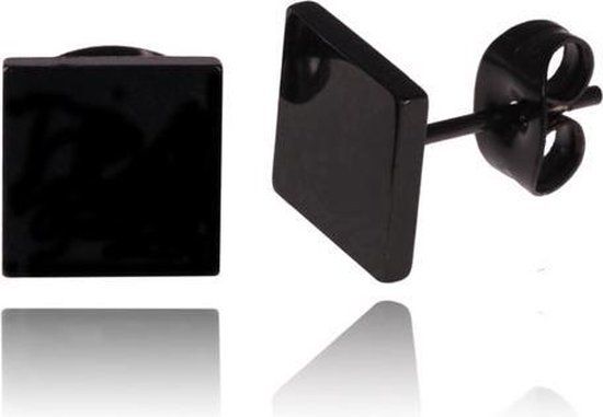 LGT JWLS LGT Jewels Zwarte Stud oorbellen 6mm