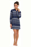 Rebelle nachthemd donkerblauw/wit