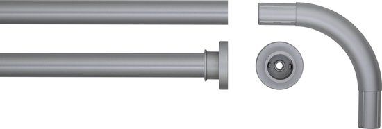 Sealskin Seallux Douchegordijnstangset - Hoek - 90 cm - Mat Aluminium