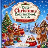 Cute Christmas Coloring Book for Kids: 64 simple and festive holiday pages for ages 3-8