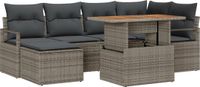 vidaXL Tuinbank - Set - 5 zitplekken - Grijs - Polyrattan