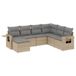 vidaXL 7-delige Loungeset met Kussens, Poly Rattan, Beige