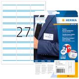 HERMA 4513 naamelabels A4 afneembaar, set van 32 (63,5 x 29,6 mm, 640 vellen, acetaatzijde) zelfklevend, bedrukbaar, residu-vrije variabele naamlabels, 17.280 etiketten voor printer, wit