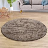 TT Home Tapijt Woonkamer Diepe Pool Lange Pool Zacht Modern Monochroom Design Beige Polyester 120x120 cm