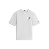 Tommy Hilfiger t-shirt met backprint - lichtgrijs