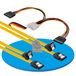Sonero® SATA III 6 Gb/s data-kabelset, 2x 0,50 m, gehoekt + 4pin op 2x SATA, geel