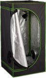 Relaxdays kweektent - 120 x 60 x 60 cm - reflectiefolie binnenin - verduisterend - zwart-groen