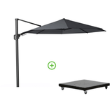 Challenger T² parasol à voile | Ø350cm rond avec pied de parasol Monza 90kg | anthracite