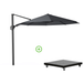 Platinum Challenger T² zweefparasol | Ø350cm rond met Monza parasolvoet 90kg | antraciet