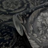 A.S. Création Versace 6 - Vliesbehang met rankenmotief in zwart/antraciet - 791352
