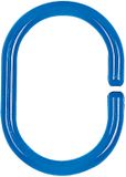 Spirella Douchegordijnringen – Set van 12 Douchegordijn Ringen C-Vorm – Thermoplast – Blauw – 4 x 5,8 cm