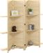 HOMCOM Paravent - Bois de paulownia - 160x1,9x170cm - Bois naturel