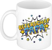 Bellatio Decorations Shoppartners Bv Beterschap papa cadeau koffiemok / theebeker wit met sterren - 300 ml - keramiek