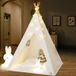 Freosen Tente de jeu Tipi avec guirlande Tente grande intérieure extérieure blanc toile Indian Teepee portable tente maison