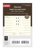 Filofax Pocket Week per pagina 4 taal katoen crème 2027 dagboek 27-68239