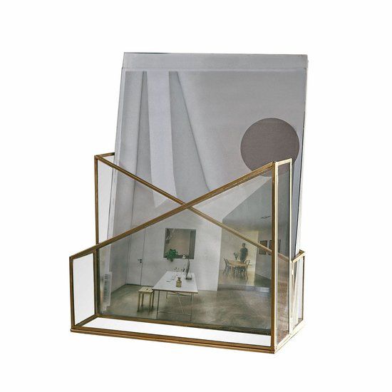 Loberon Tijdschriftenhouder Moselle goud/helder