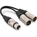 Gear4Music Essentials Dual XLR (M) - XLR (F) Splitter Cable 15cm