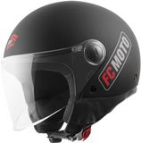 FC-Moto Square-RS Jethelm - Zwart Mat/rood - Maat M