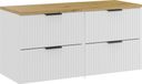 Chêne Artisan Ensemble de meubles de salle de bain 120 cm, blanc, mat, avec 4 tiroirs