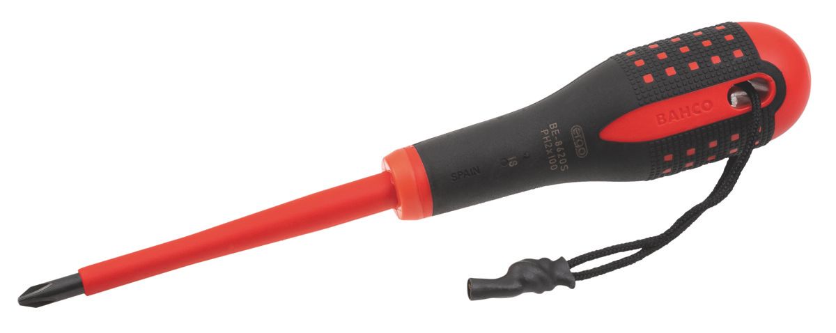 Bahco Schroevendraaierset ERGO™ | met Kevlar-koord | geïsoleerd | VDE | driecomponentengreep | Phillips | PH1 x 80 mm - TAHBE-8610S