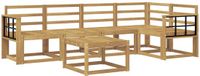 vidaXL - Buiten - bank - set - 6 - st - Wit - Massief - Acacia - Hout