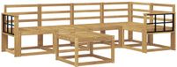 vidaXL - Buiten - bank - set - 6 - st - Wit - Massief - Acacia - Hout
